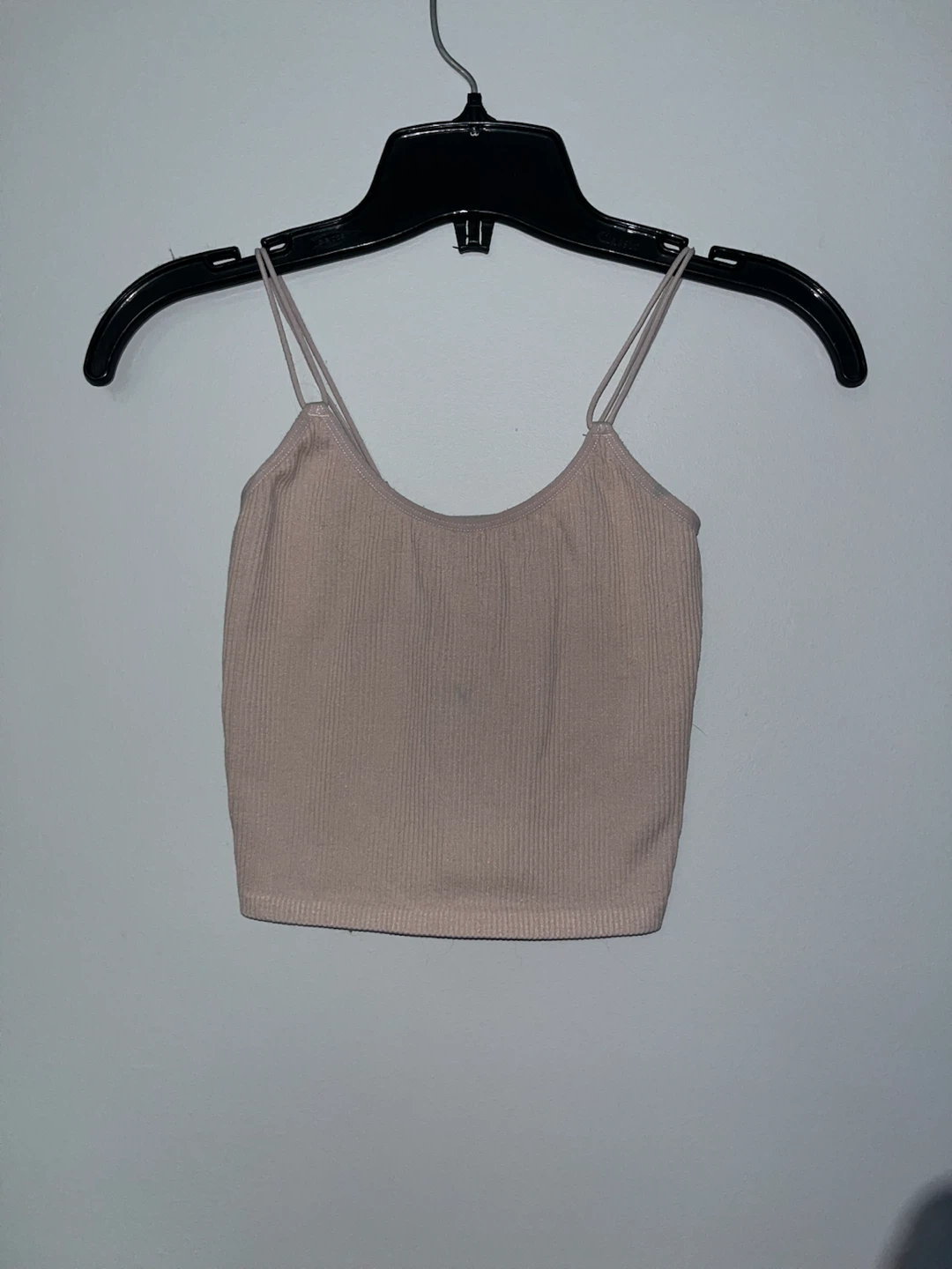 Light Pink Ribbed Crop