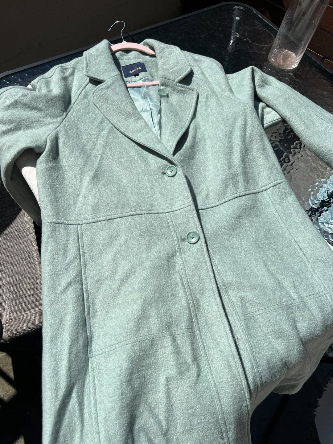 Brand New! Light Green Button-Down Coat