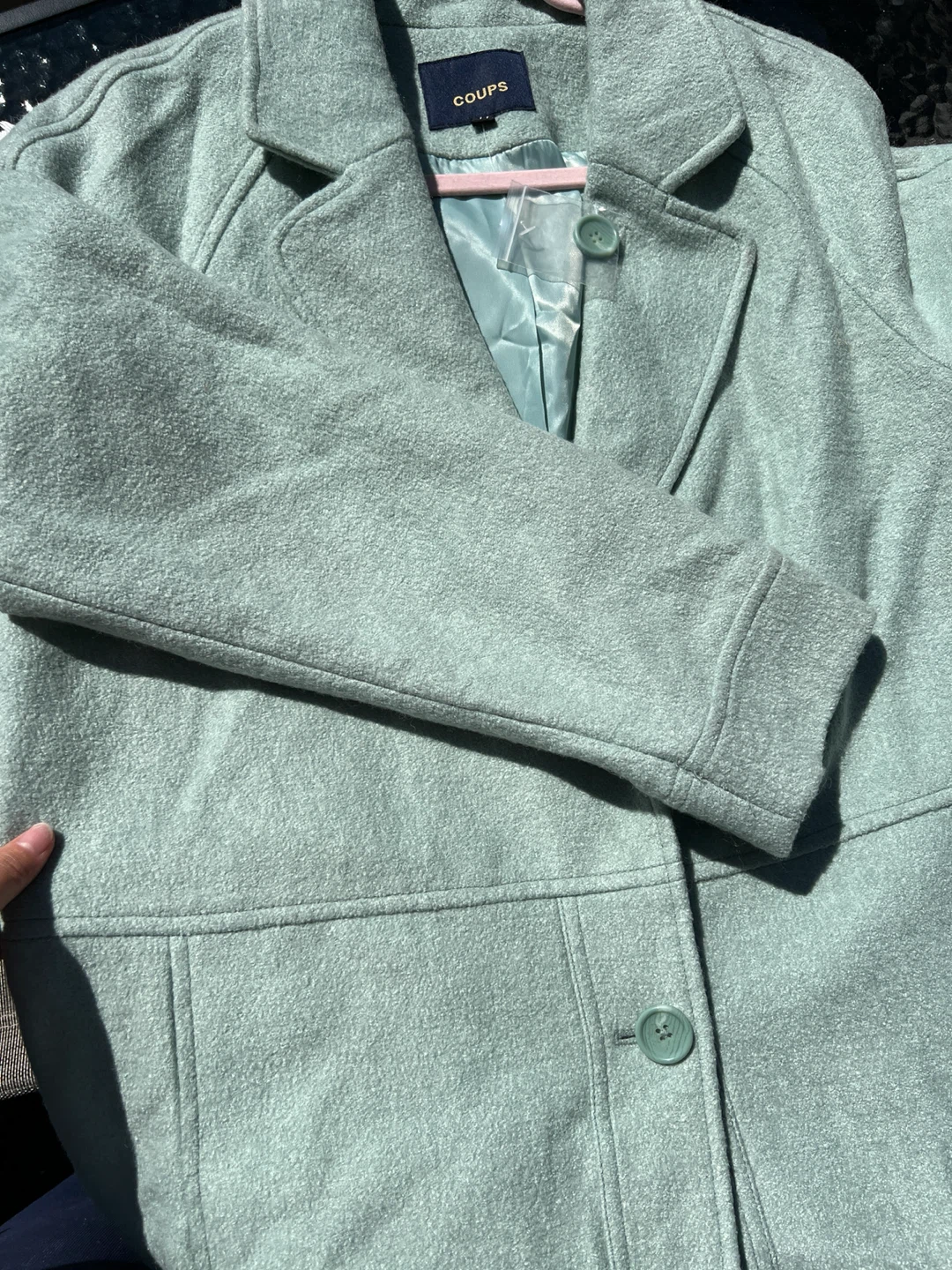 Brand New! Light Green Button-Down Coat - photo 3