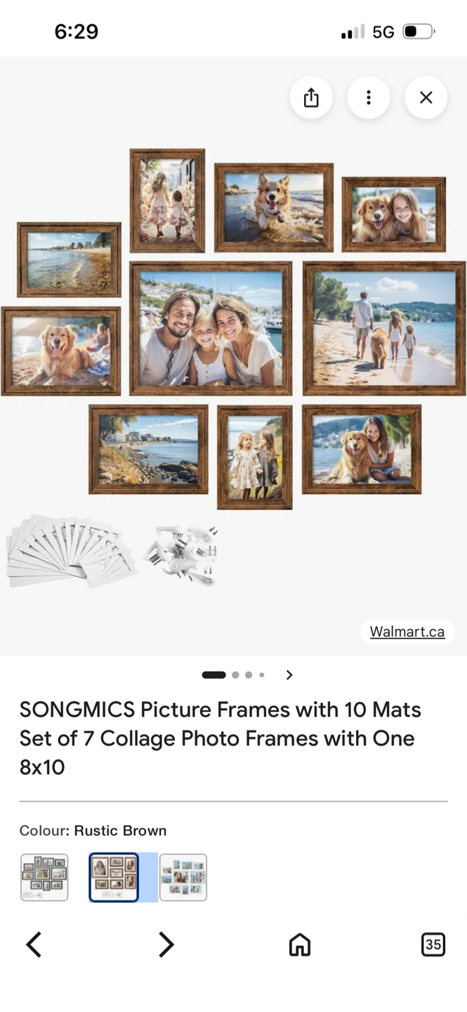 This set includes 10 collage photo frames and 10 mats.