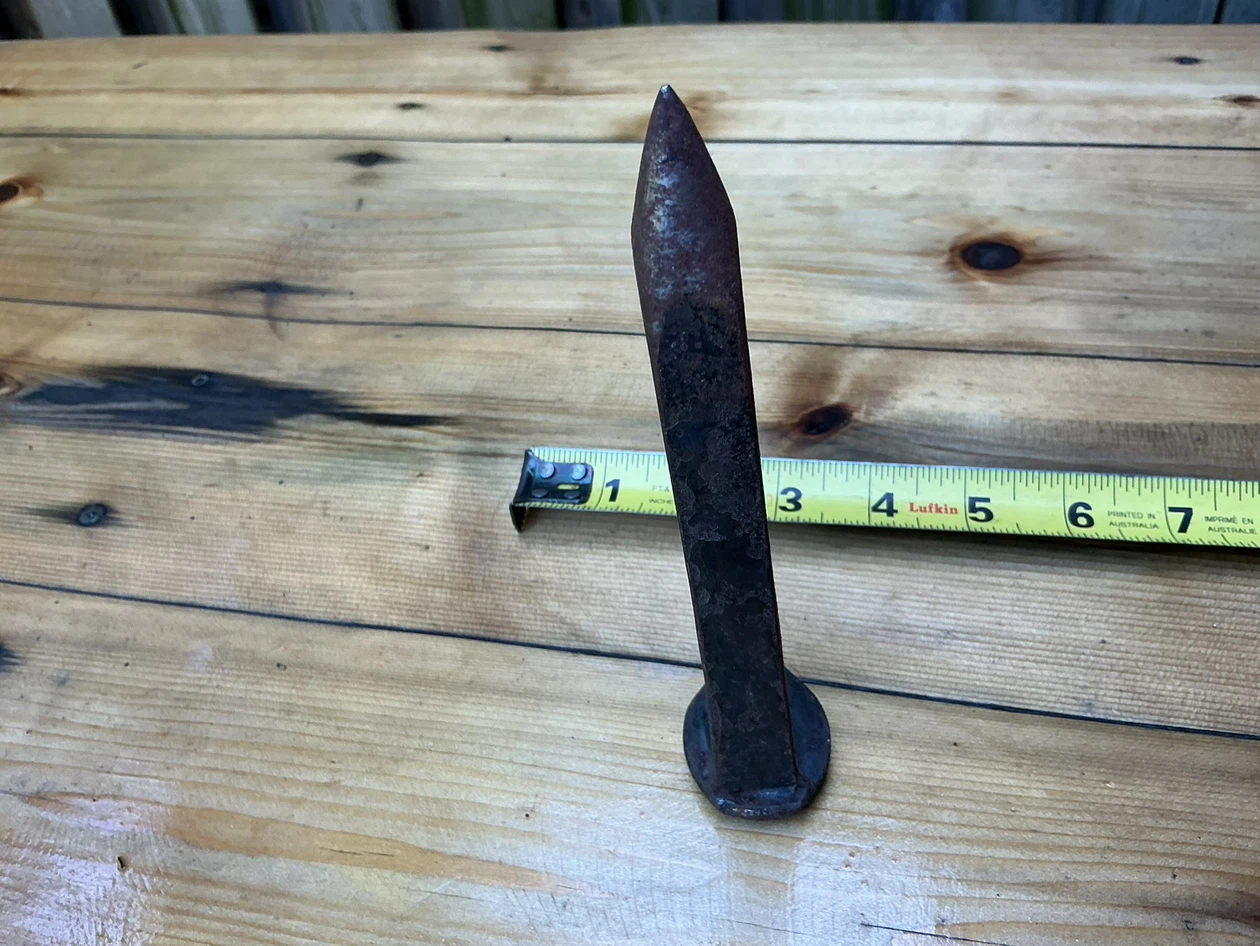 Antique Blacksmith Railroad Spike Made into an Anvil Hardy Stake - photo 3