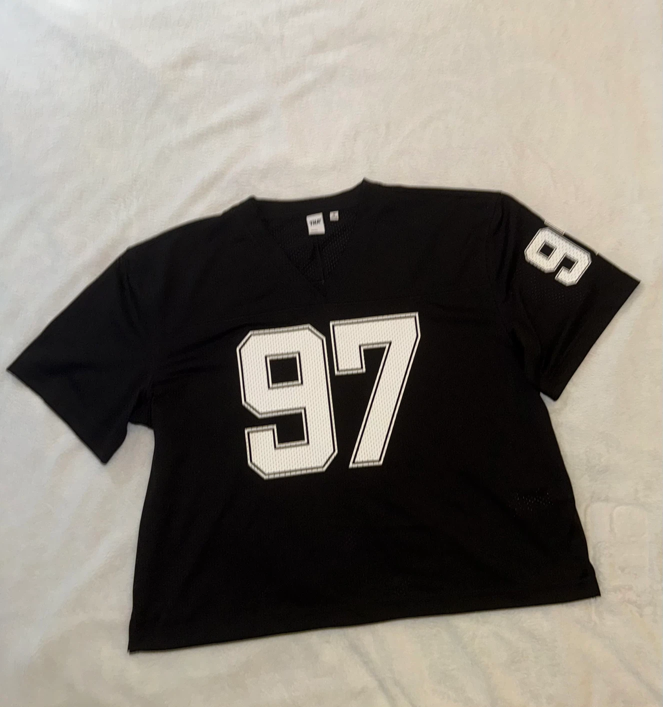 TNA Black Jersey T-shirt with "97" graphic