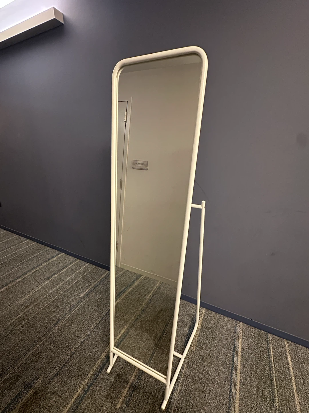 White Full Length Mirror with Hooks