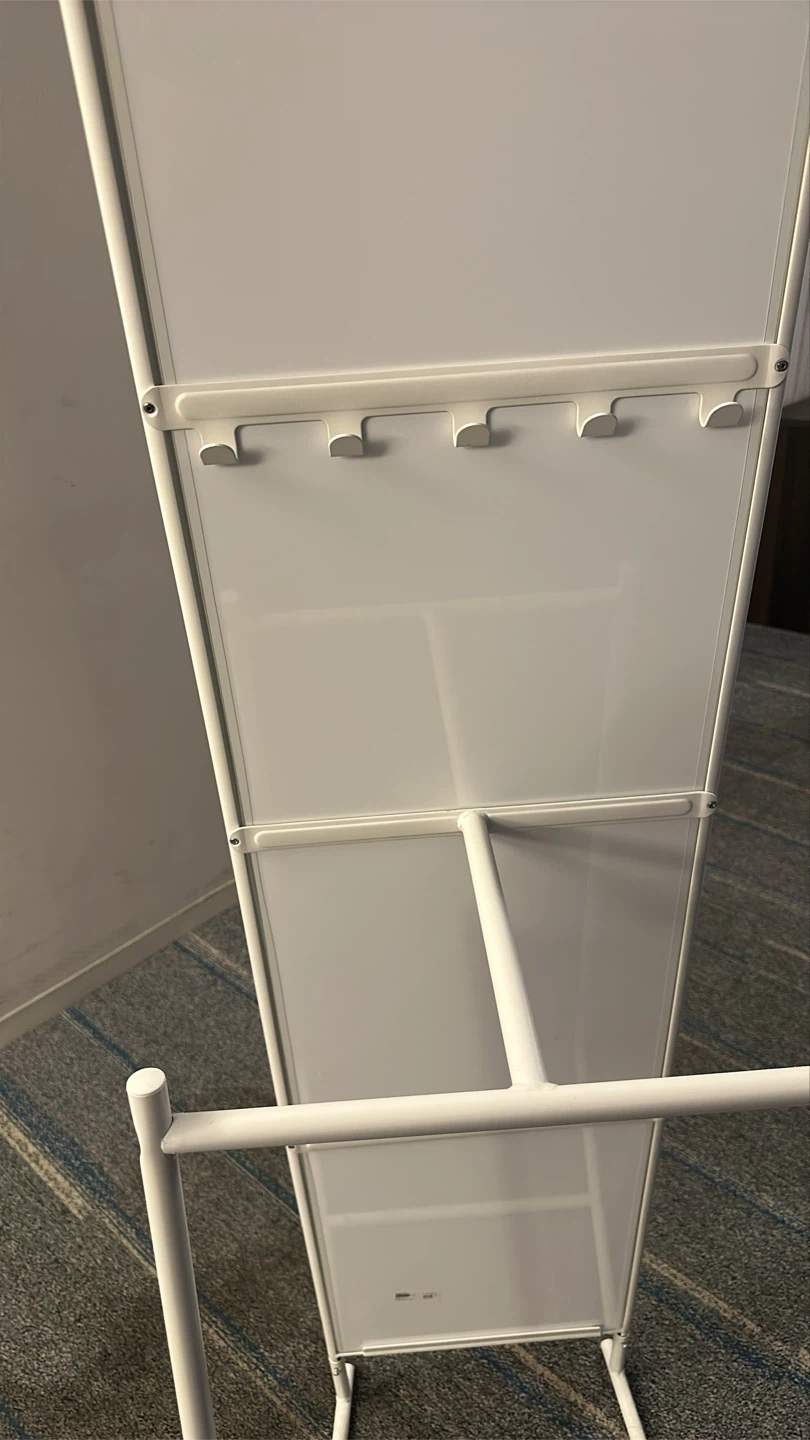 White Full Length Mirror with Hooks - photo 3