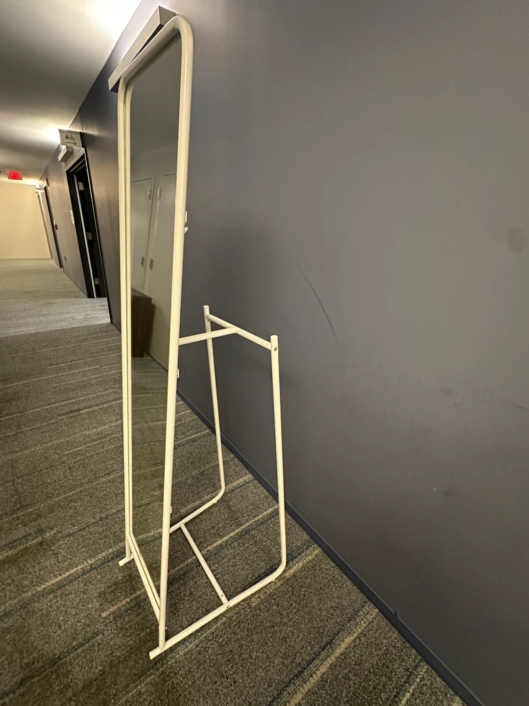 White Full Length Mirror with Hooks - photo 4