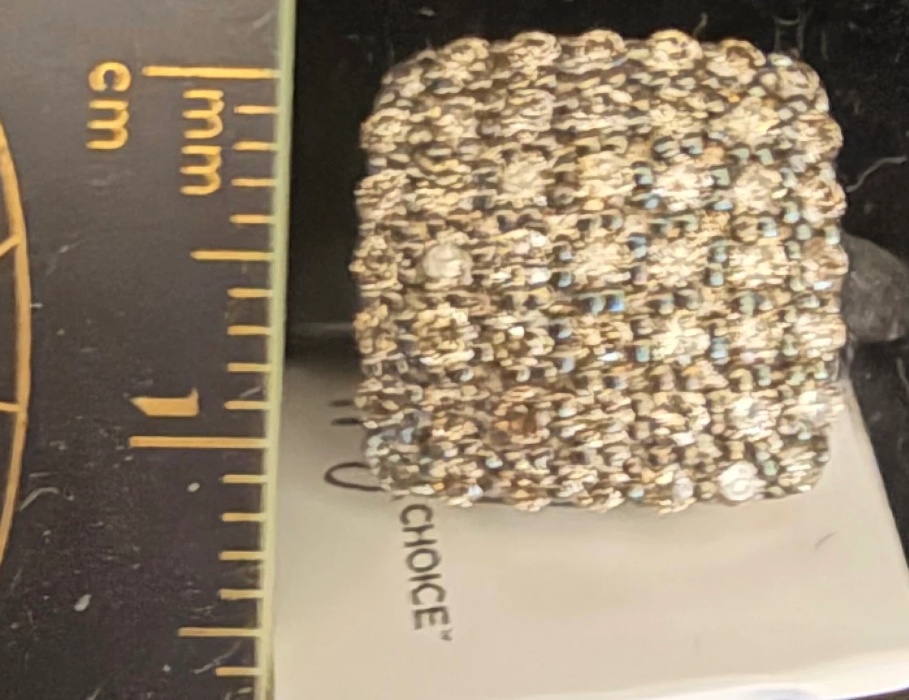 Sterling silver 925 square cluster ring with champagne diamonds - photo 2
