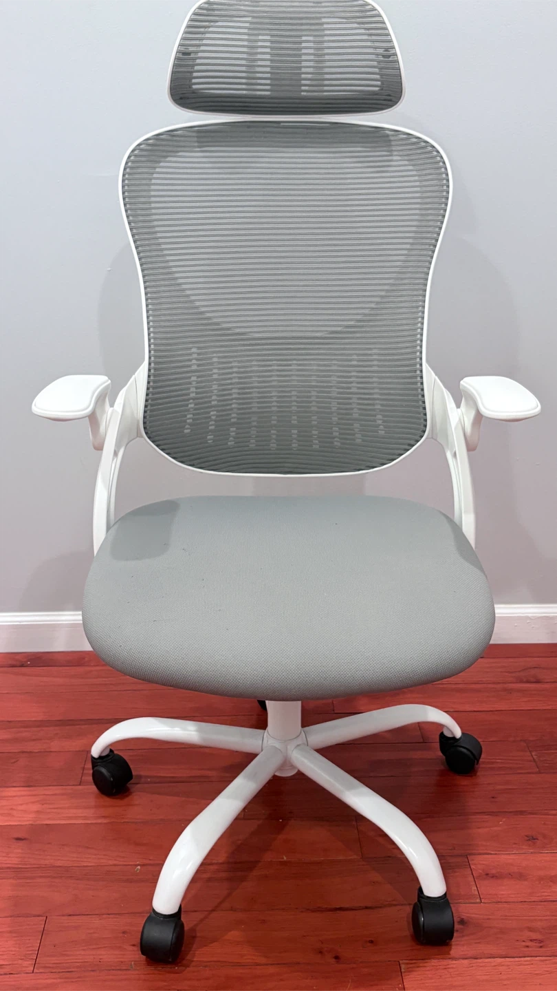 [PICK UP ONLY] Ergonomic Mesh Office Chair - White & Gray