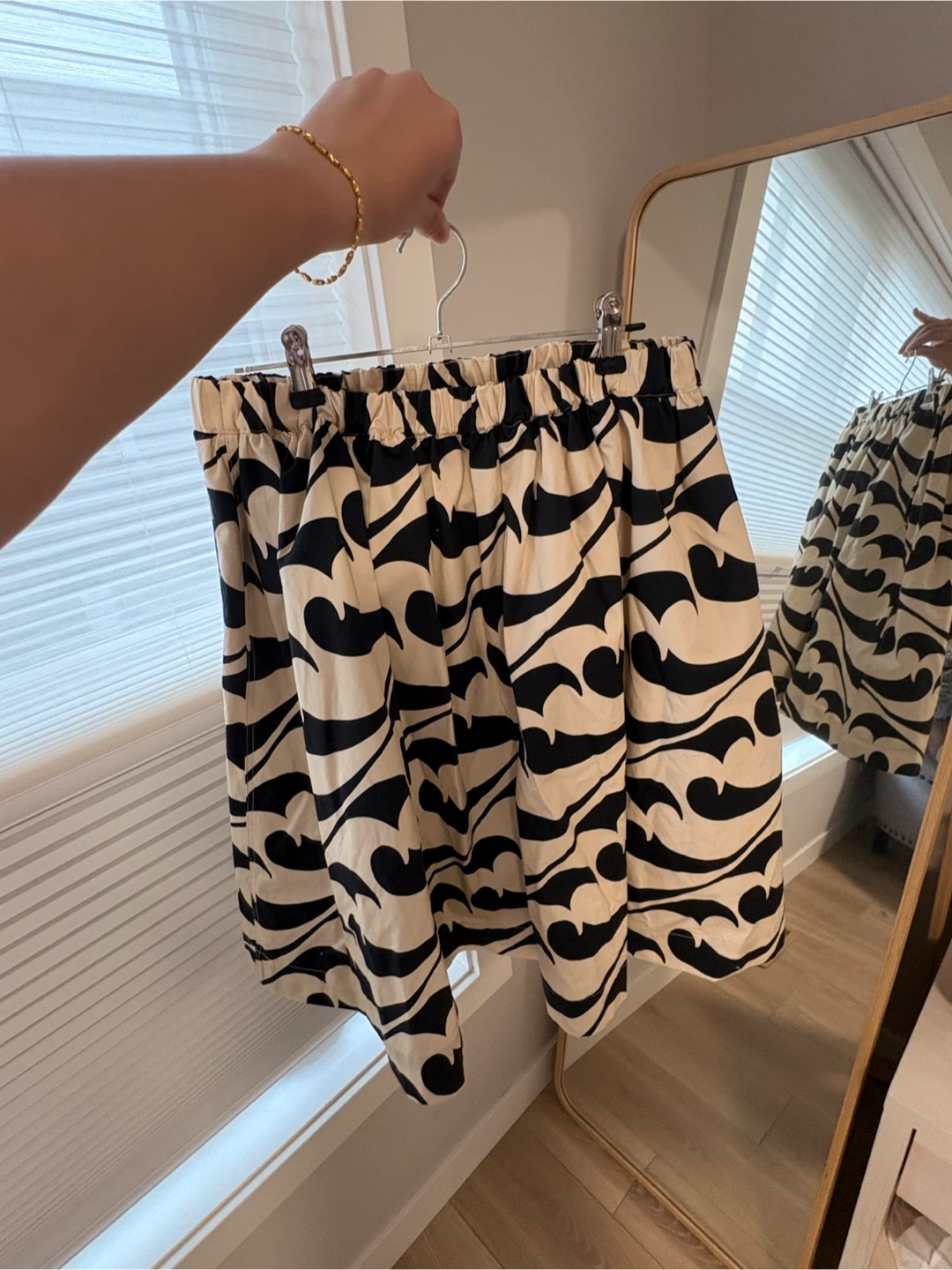 JNBY Black & Cream Patterned Skirt