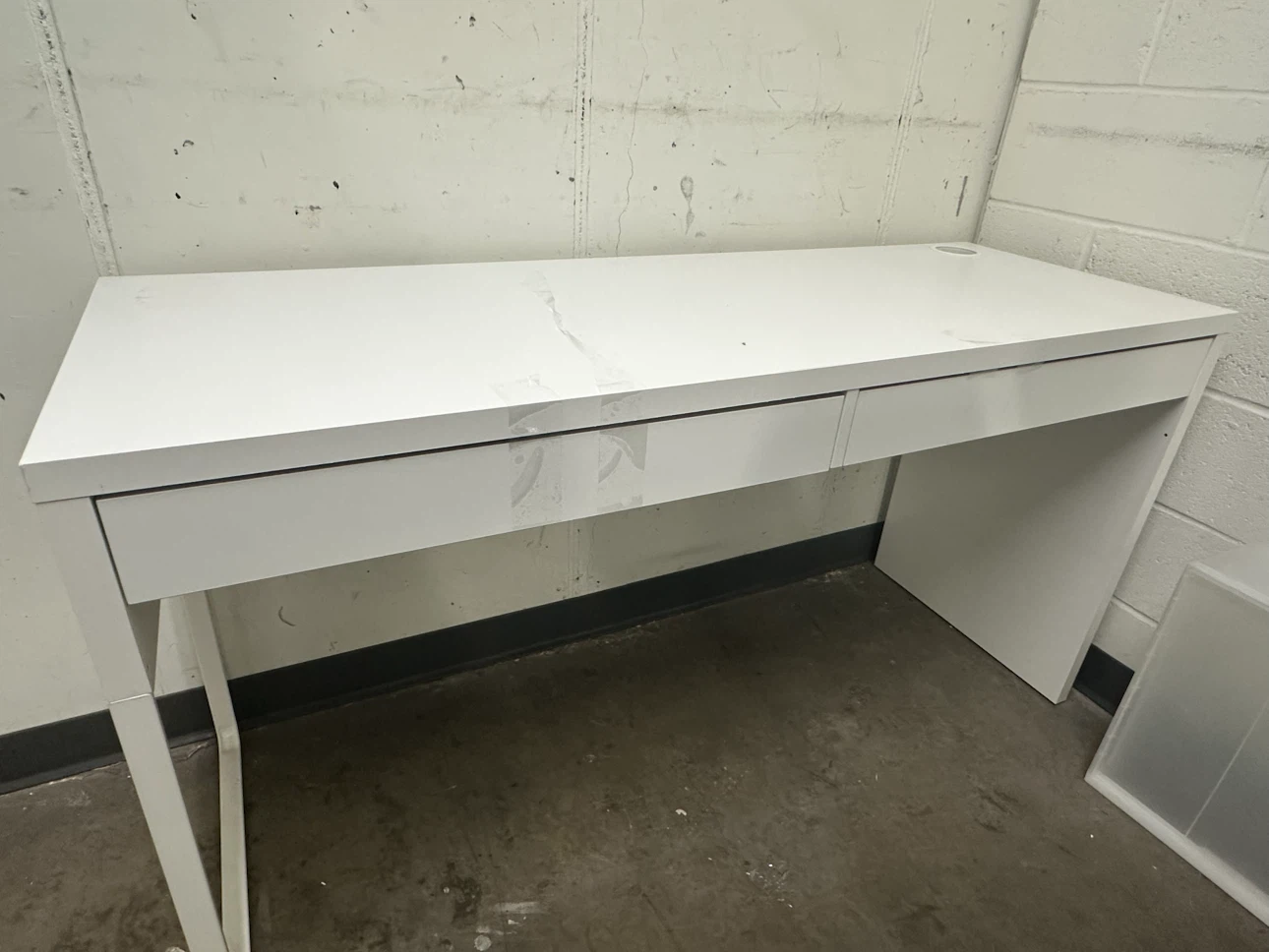 White 2-Drawer Desk