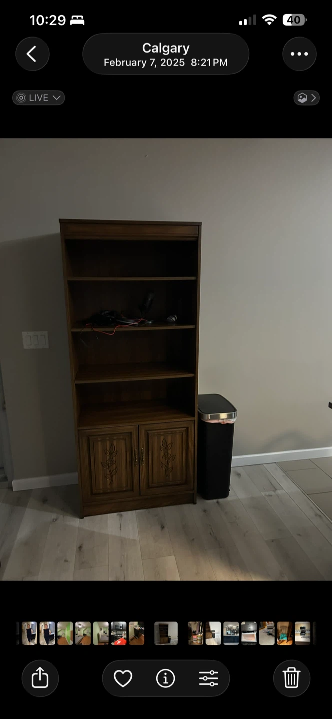Wooden Bookshelf with Cabinet