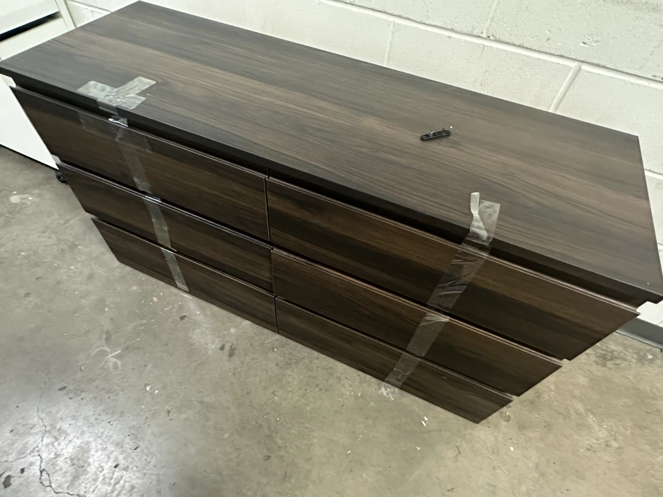 Dark Wood Dresser - 6 Drawers