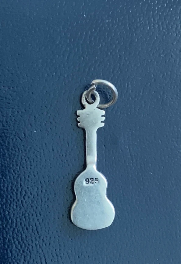 Sterling Silver Guitar Charm Pendant - photo 2