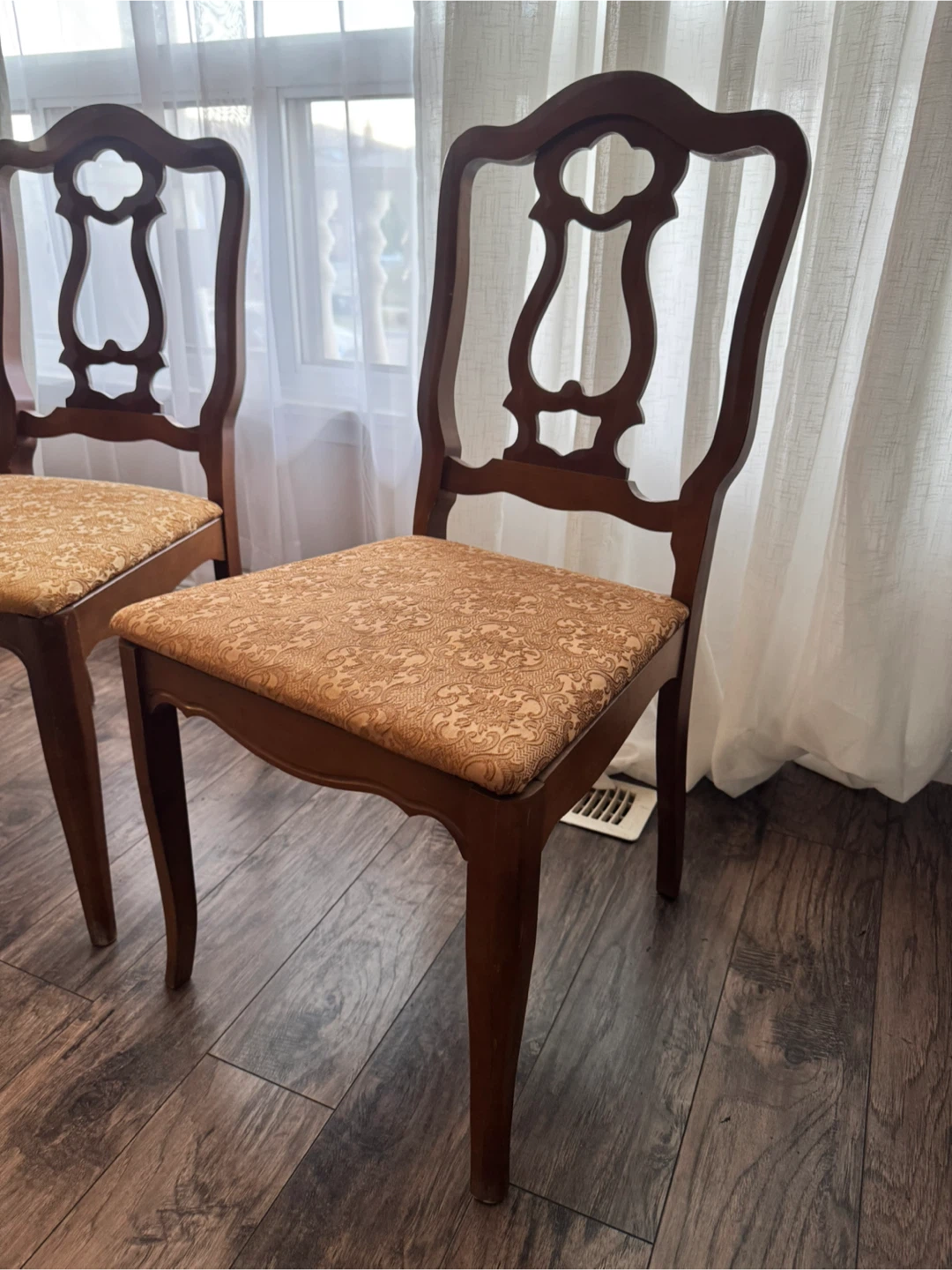 Antique Wooden Dining Chair with Upholstered Seat - photo 3