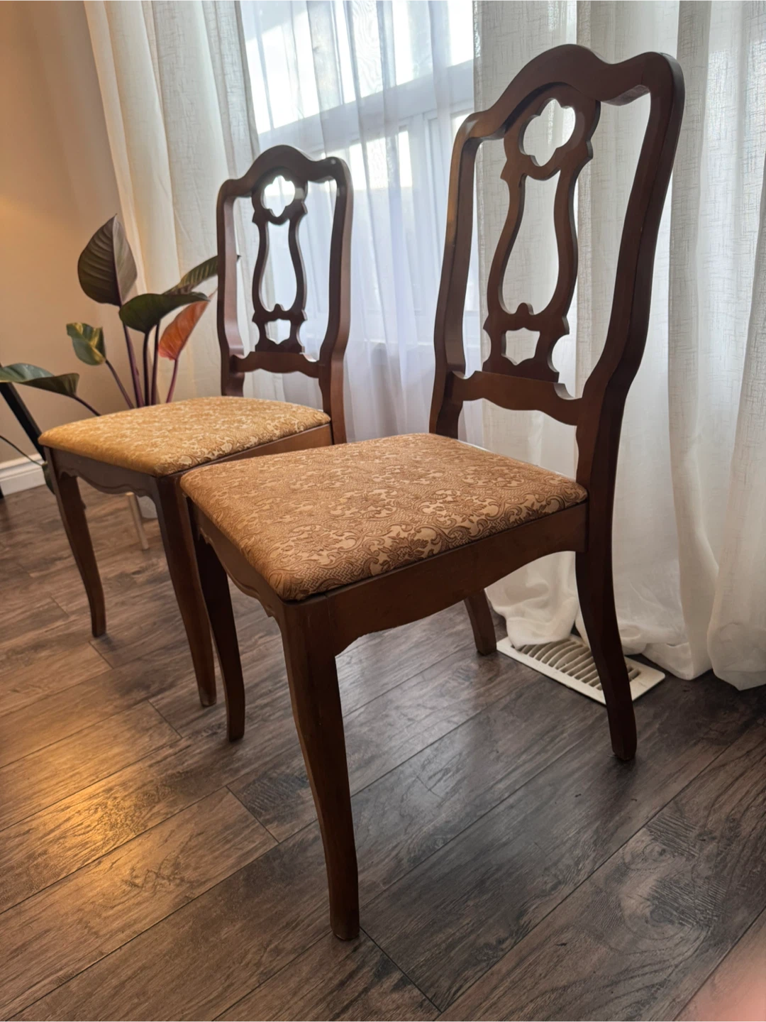 Antique Wooden Dining Chair with Upholstered Seat - photo 4