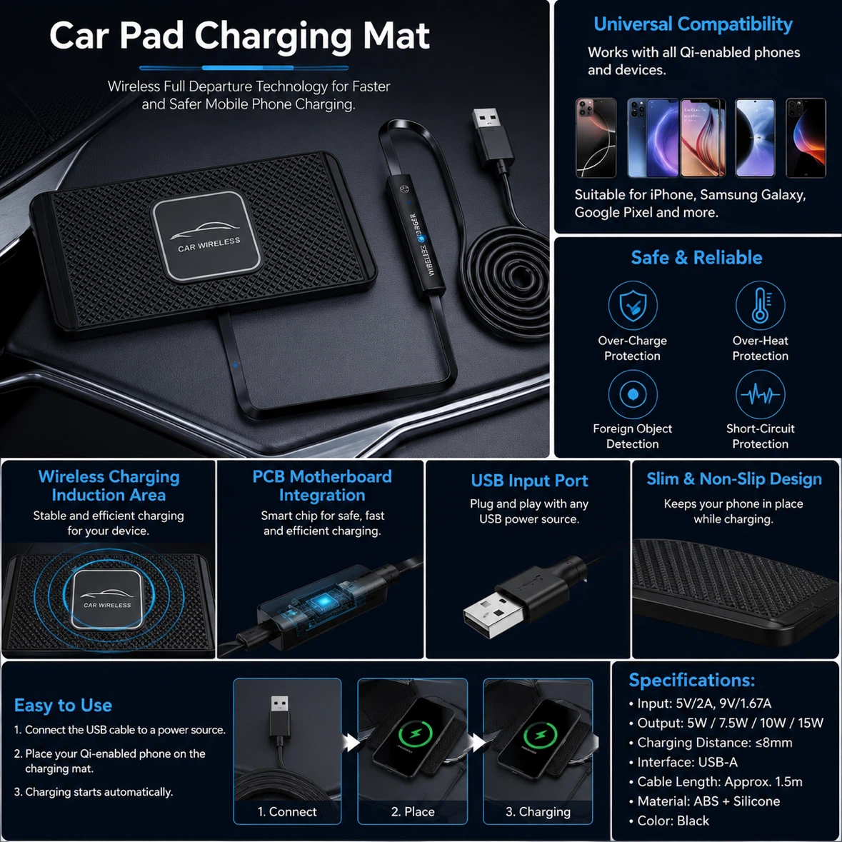 Car Pad Wireless Charging Mat