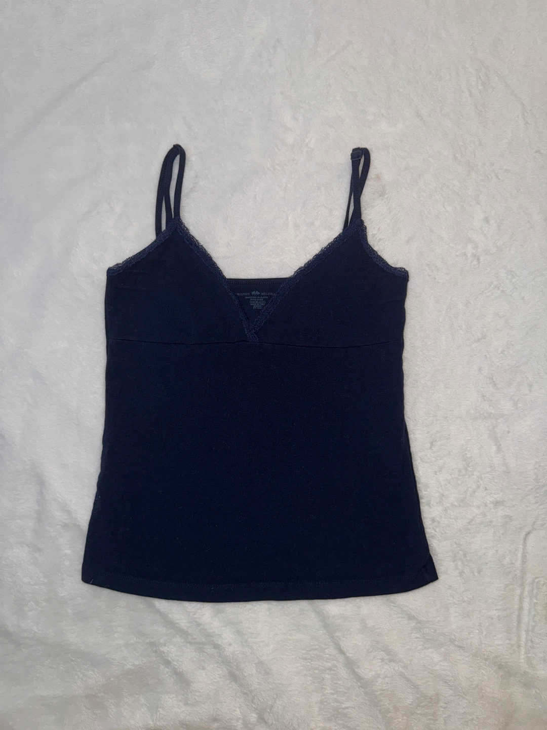 Brandy Melville Navy Blue Lace Trim Camisole