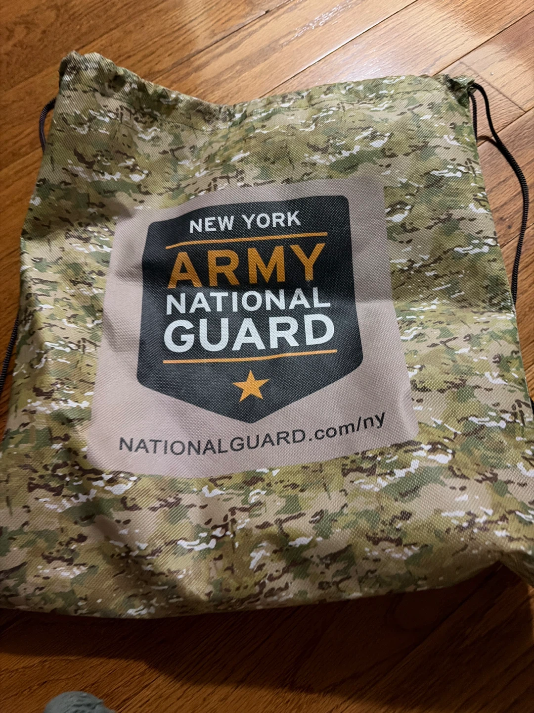 New York Army National Guard Camo Drawstring Bag