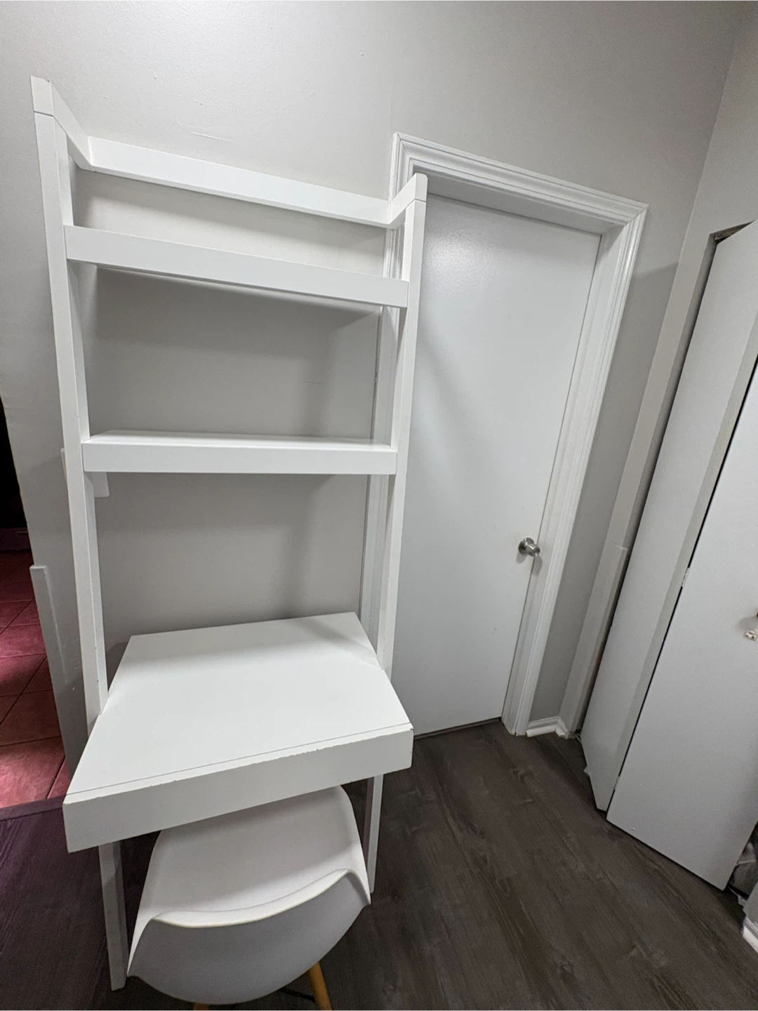 White Ladder Desk with Shelves