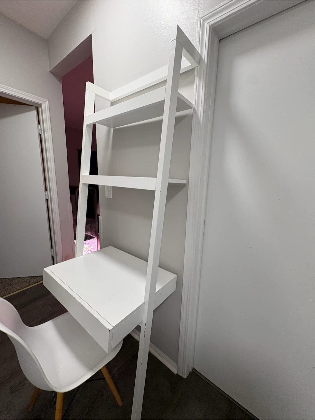 White Ladder Desk with Shelves - photo 2