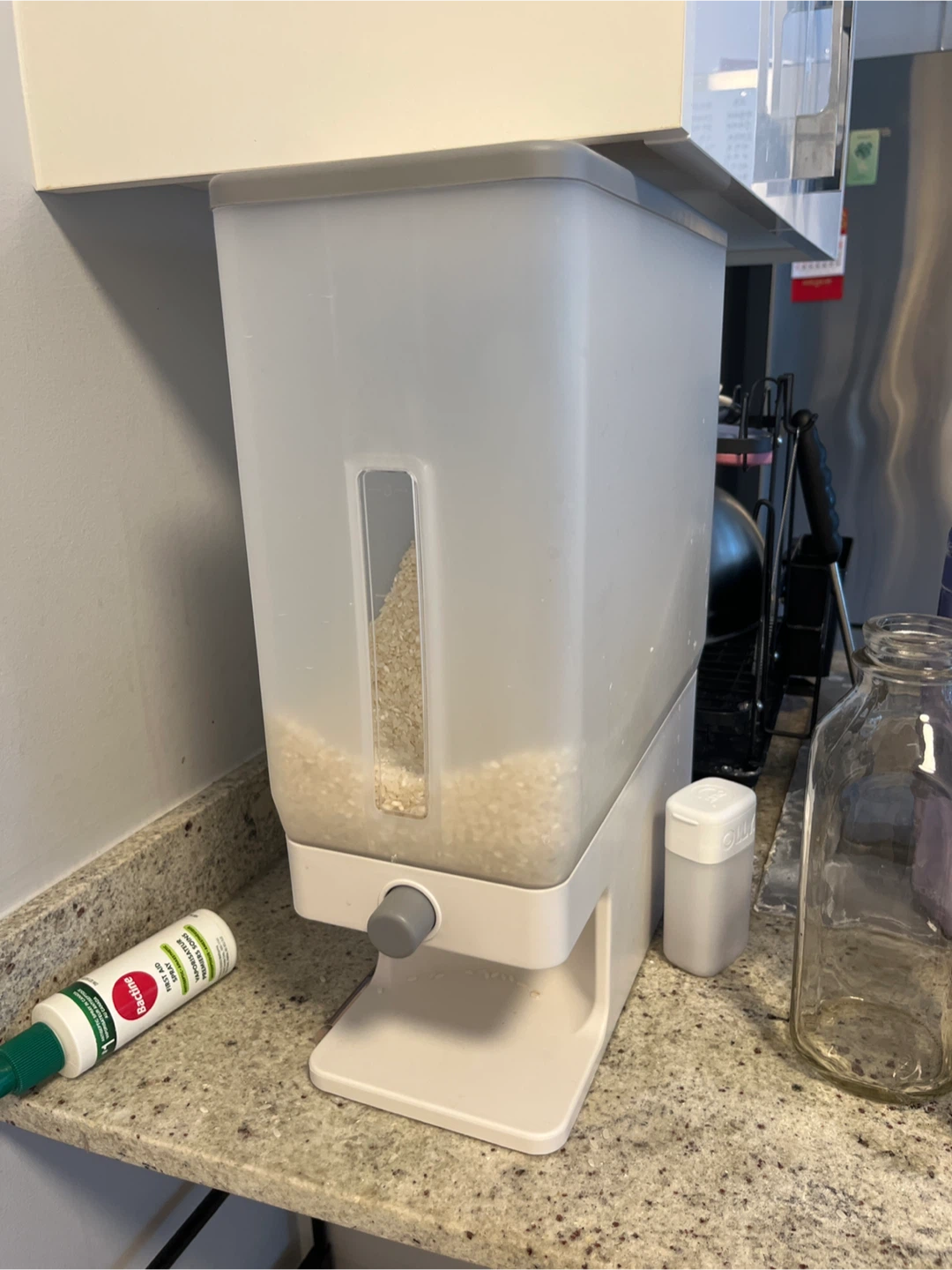 (-Aug30) White Rice Dispenser Container 25.4 Lbs