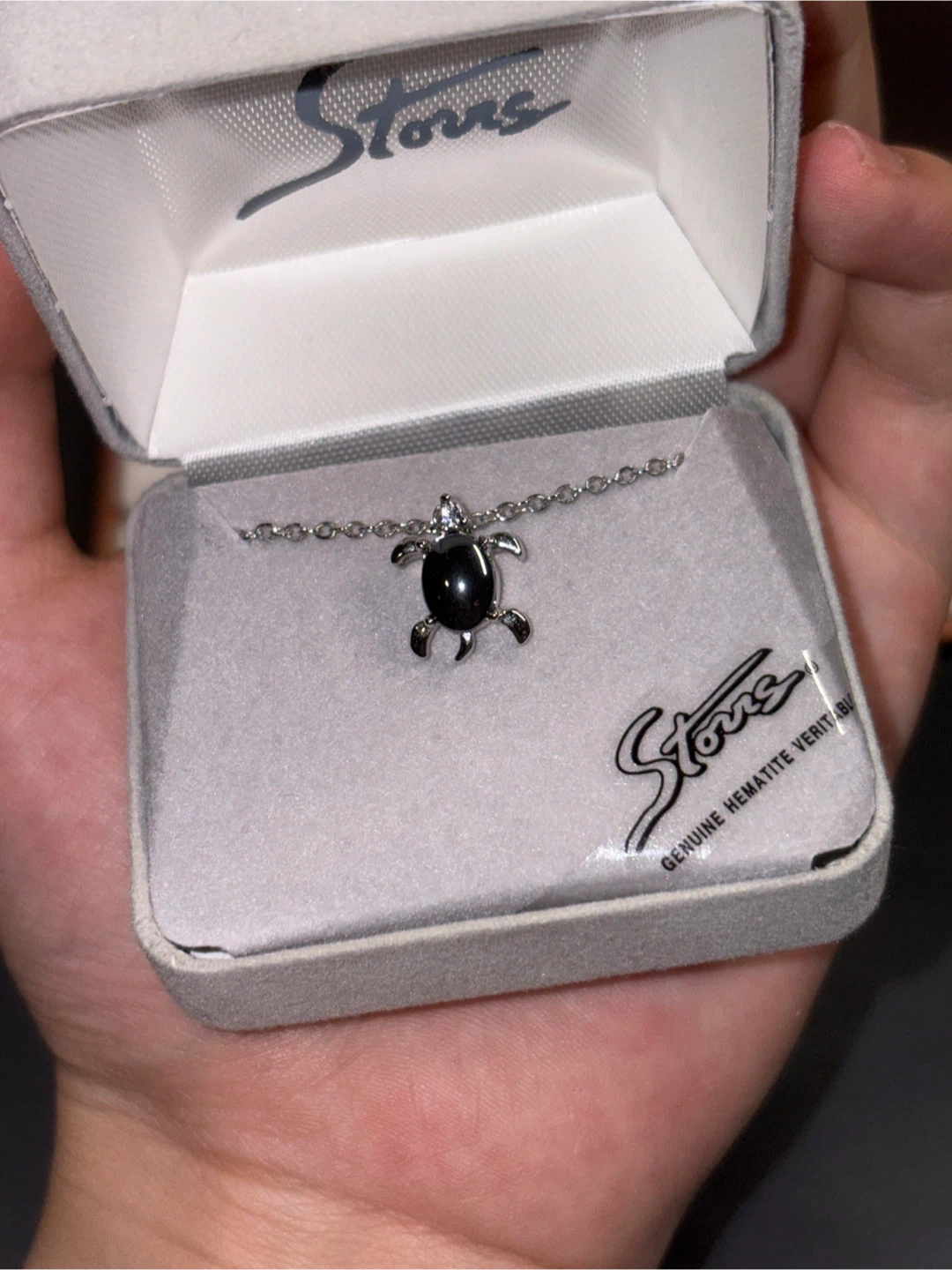 Stons Turtle Pendant Necklace with Hematite