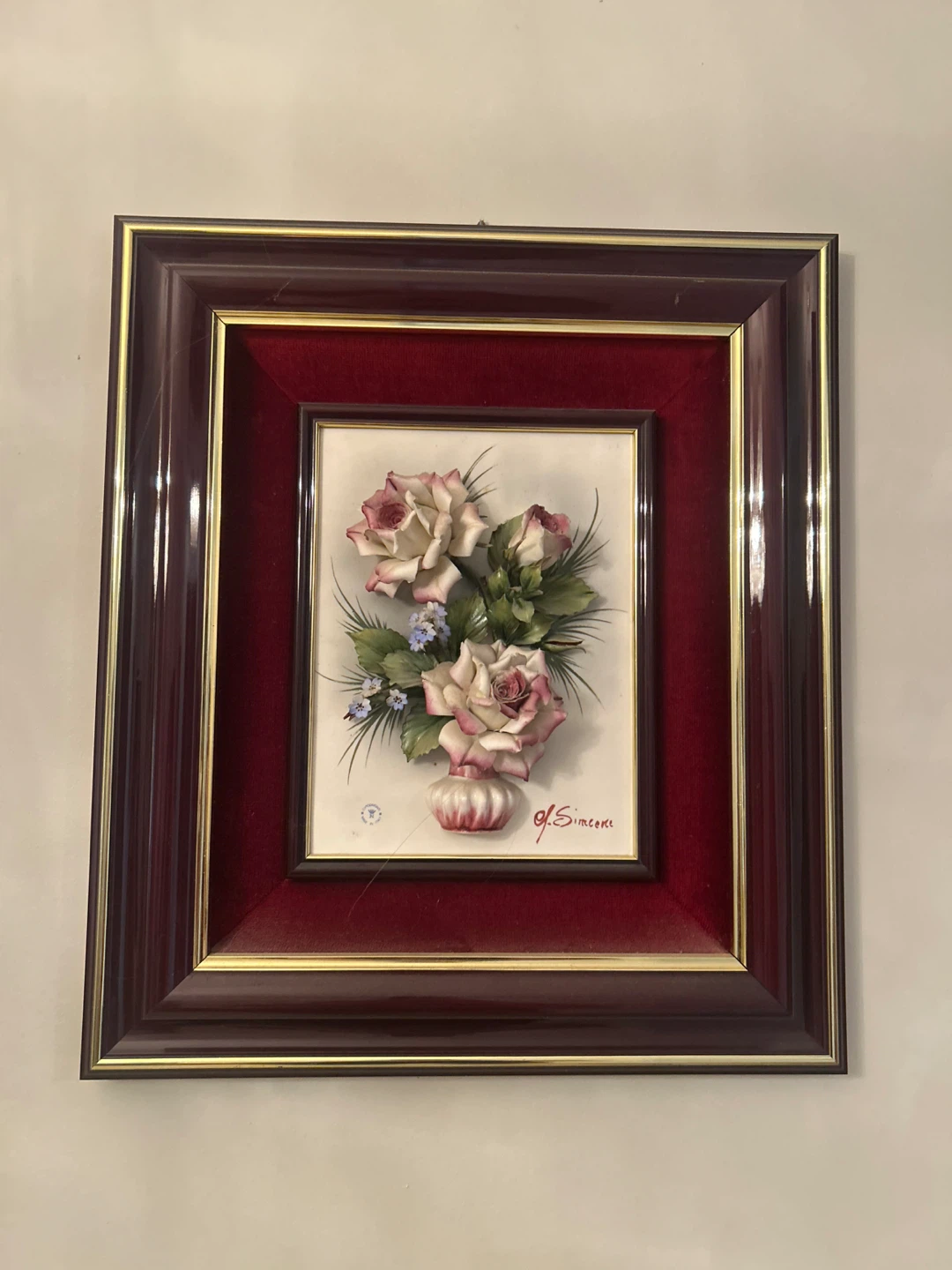 G. Simcoke Framed Rose Art