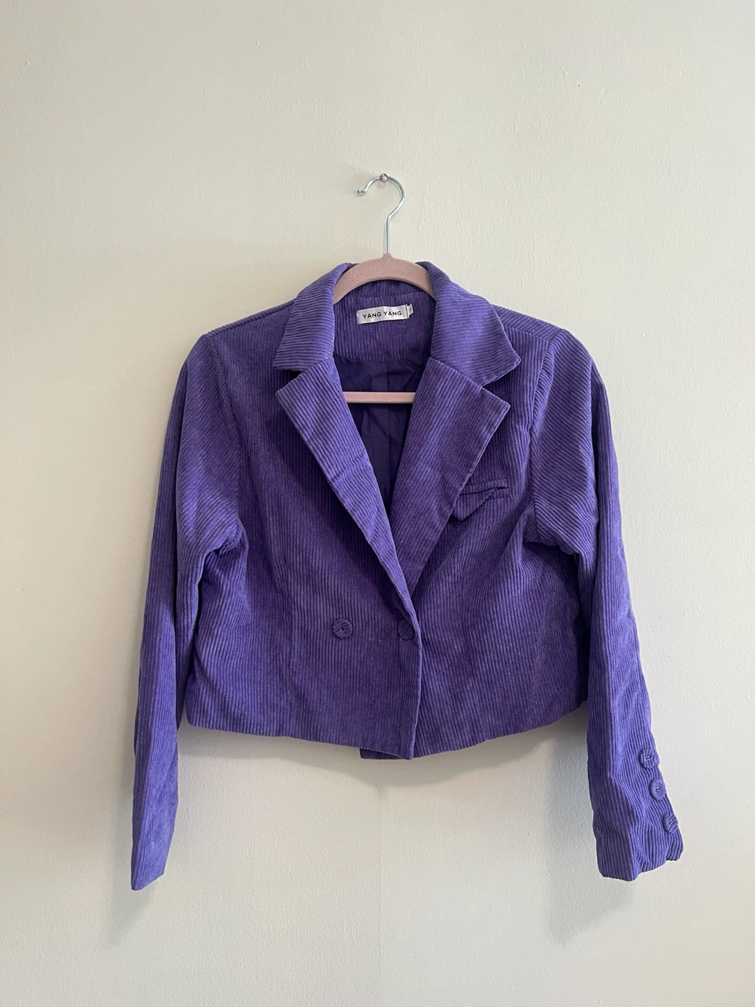 Purple Corduroy Blazer and Skirt Set - photo 2