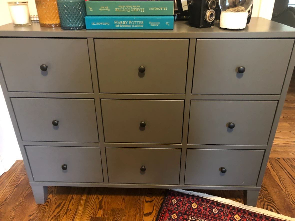 IKEA Hemnes 9-drawer dresser in dark grey