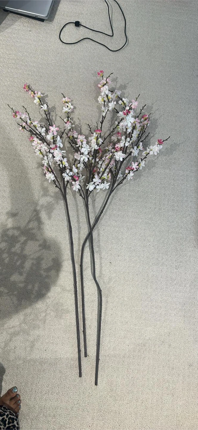 Artificial Cherry Blossom Branches (Set of 3) - photo 3