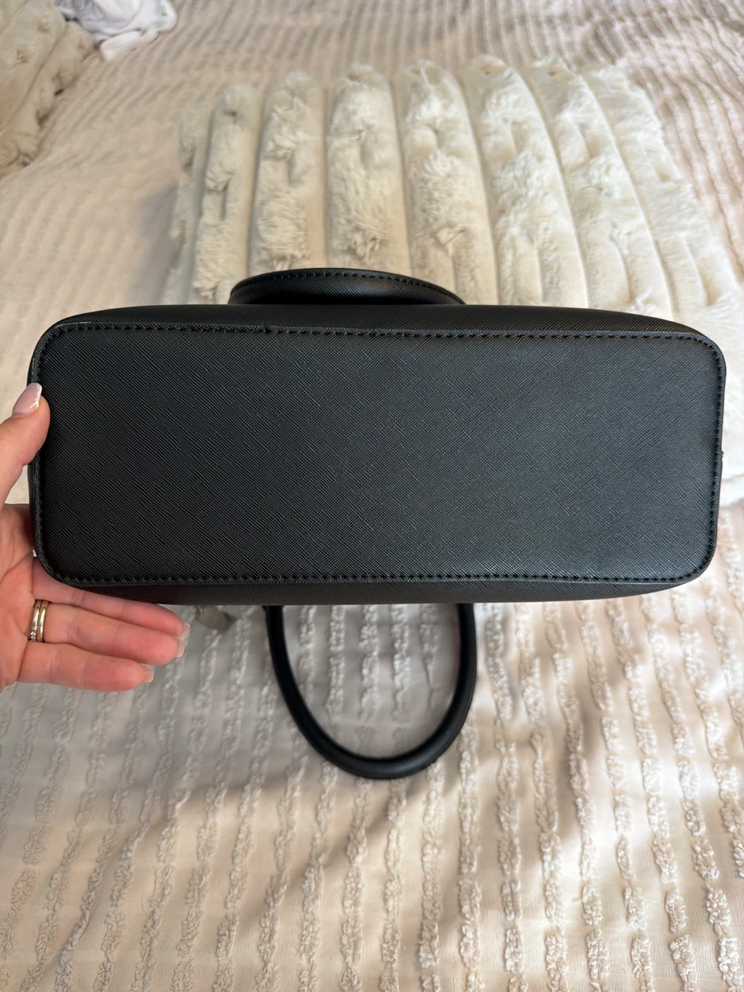 ALDO Black Satchel Handbag with Lock Charm - photo 3