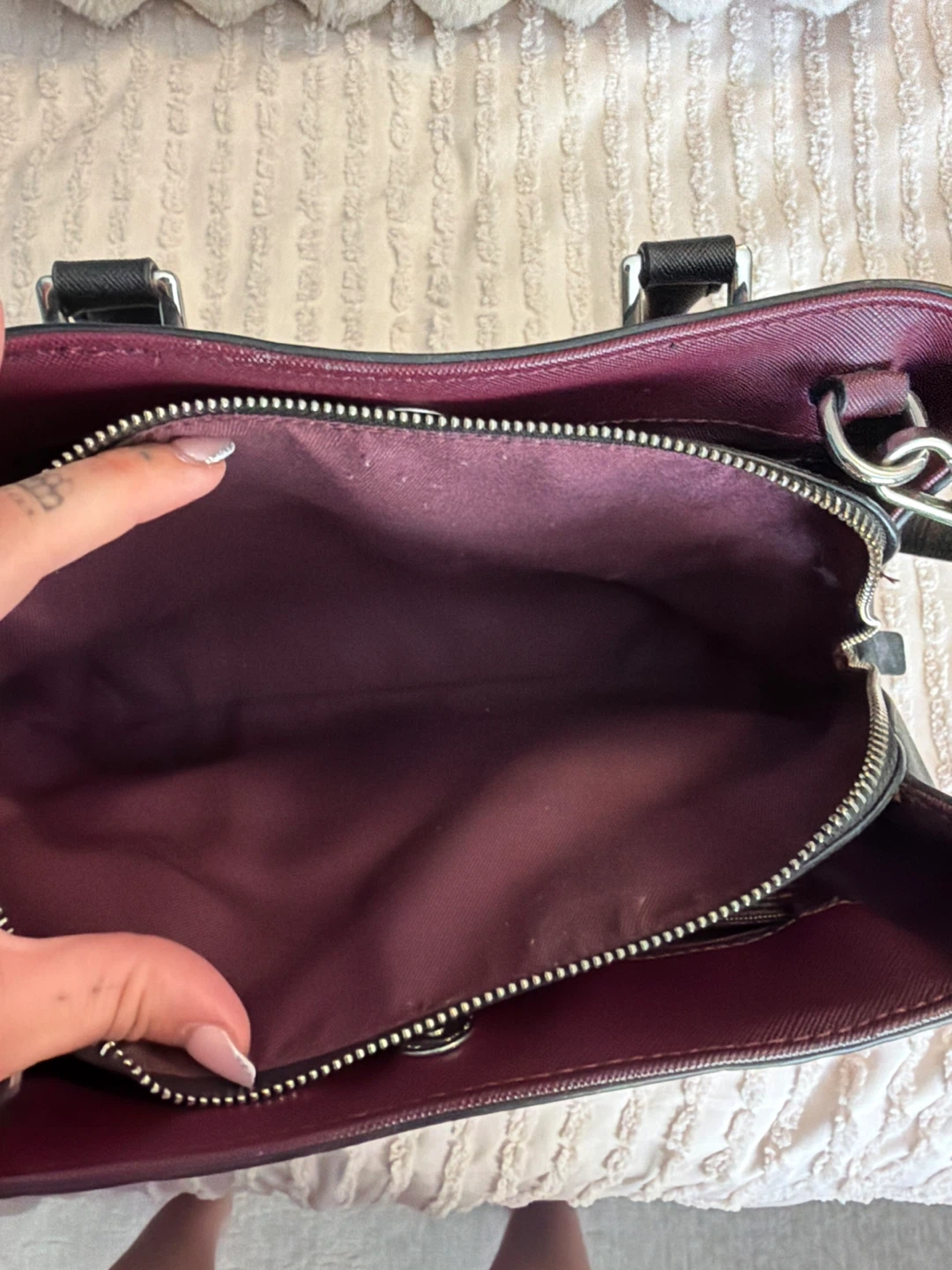 ALDO Black Satchel Handbag with Lock Charm - photo 5