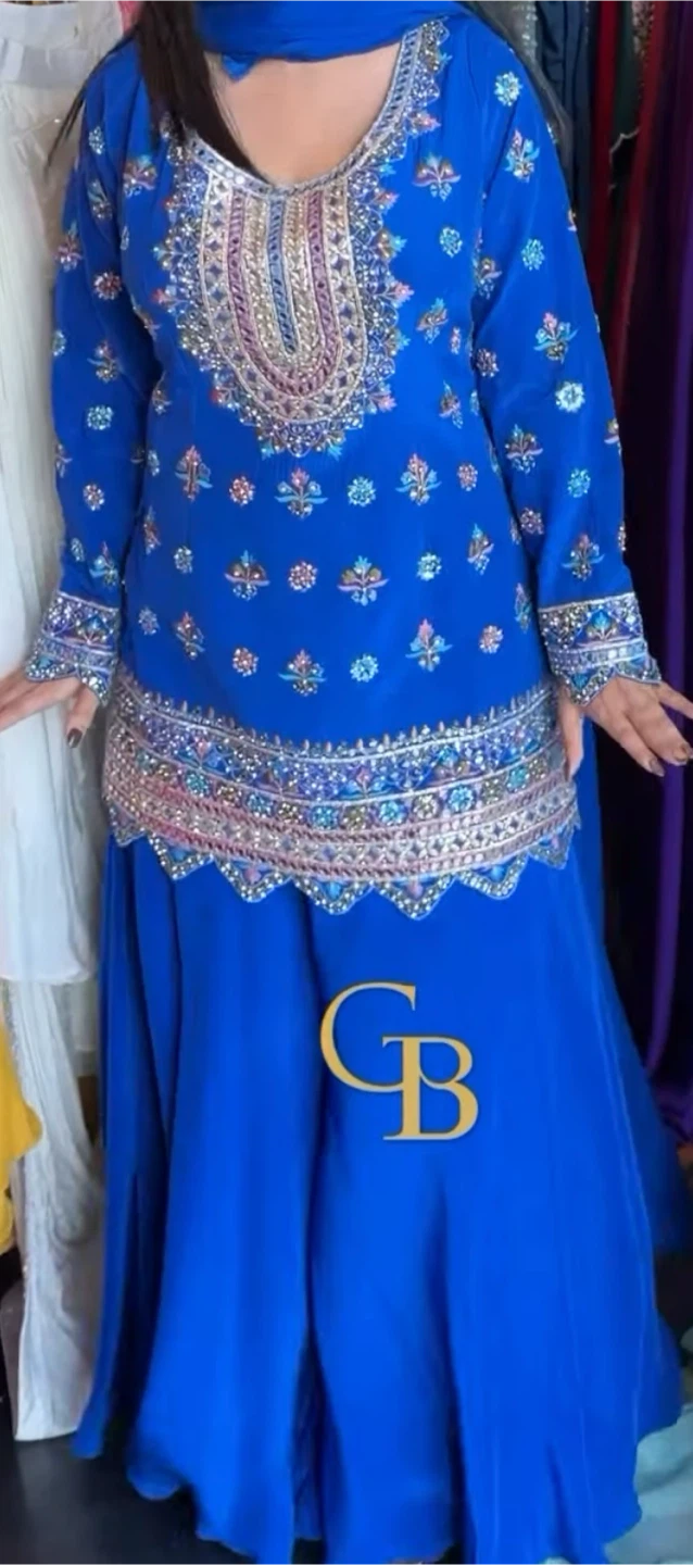 Blue Embellished Kurti Set - photo 2