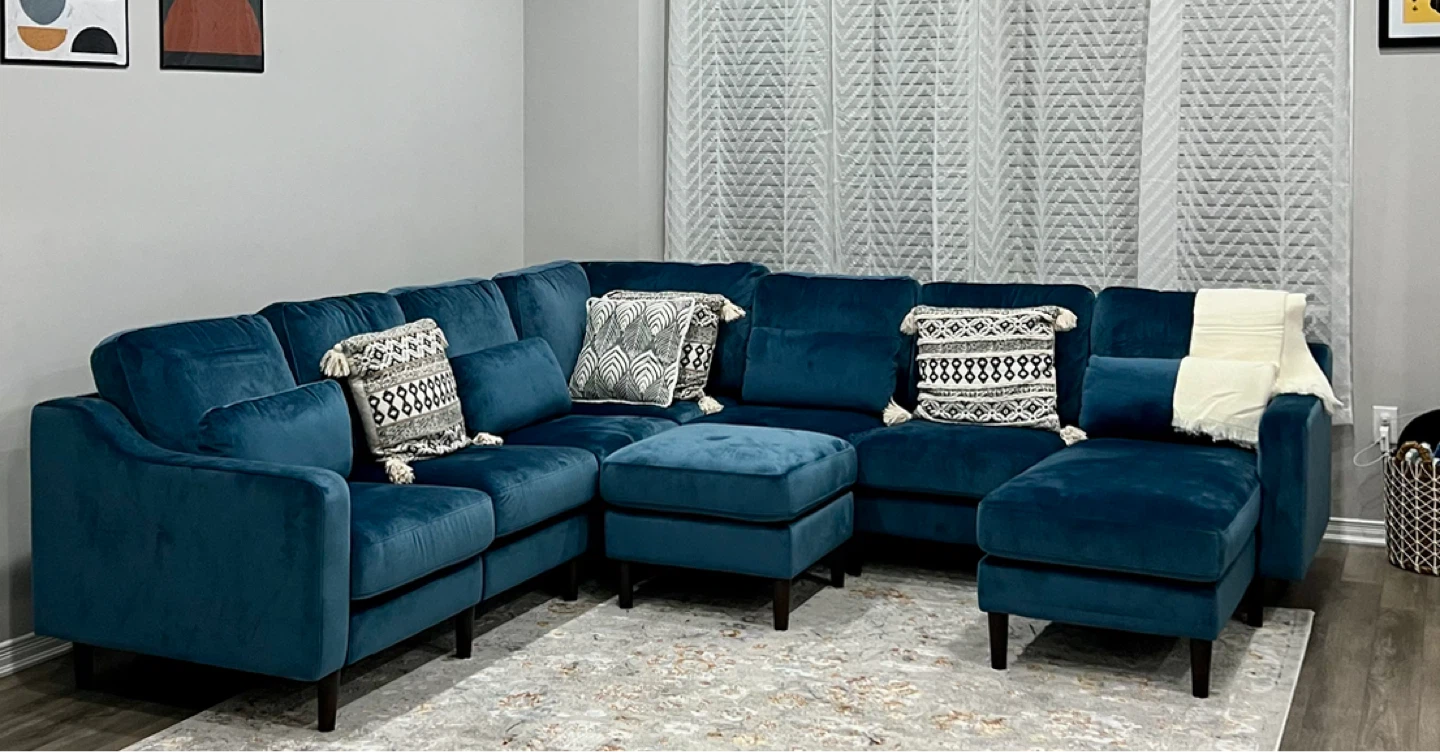 Fully Modular Sectional Sofa with Washable Covers