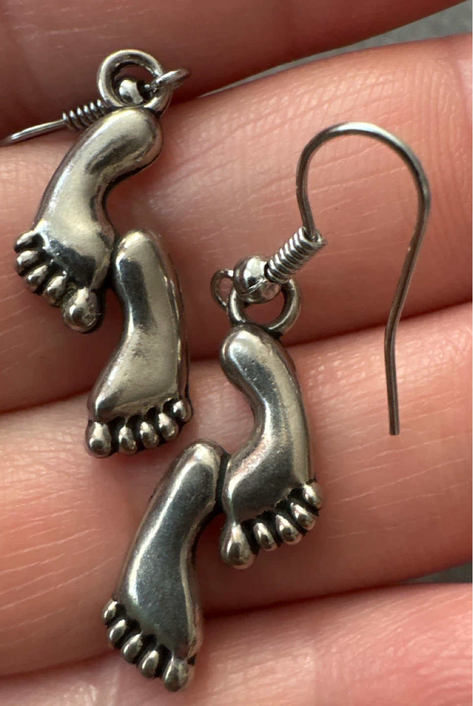 Silver-tone heavy metal  Foot Dangle Earrings - photo 2