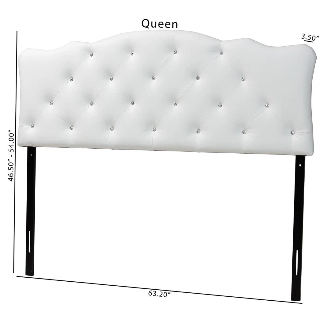 New Queen Size White Upholstered Button Tufted Headboard - photo 3