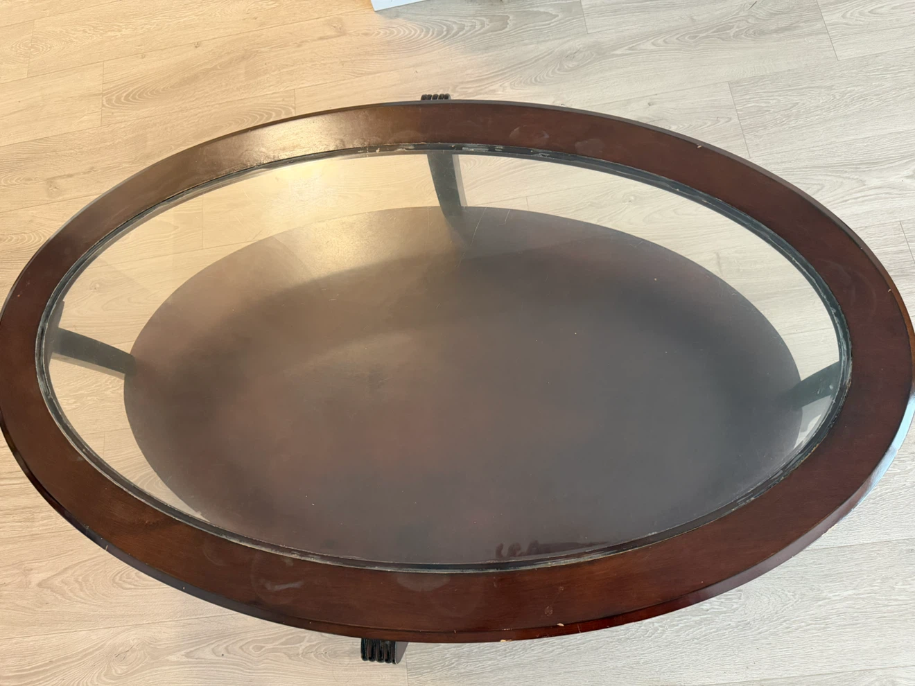 Oval Coffee Table with Glass Top - photo 4