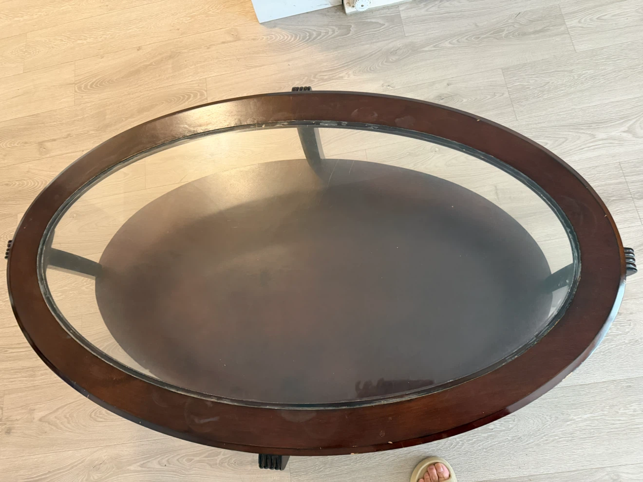 Oval Coffee Table with Glass Top - photo 5