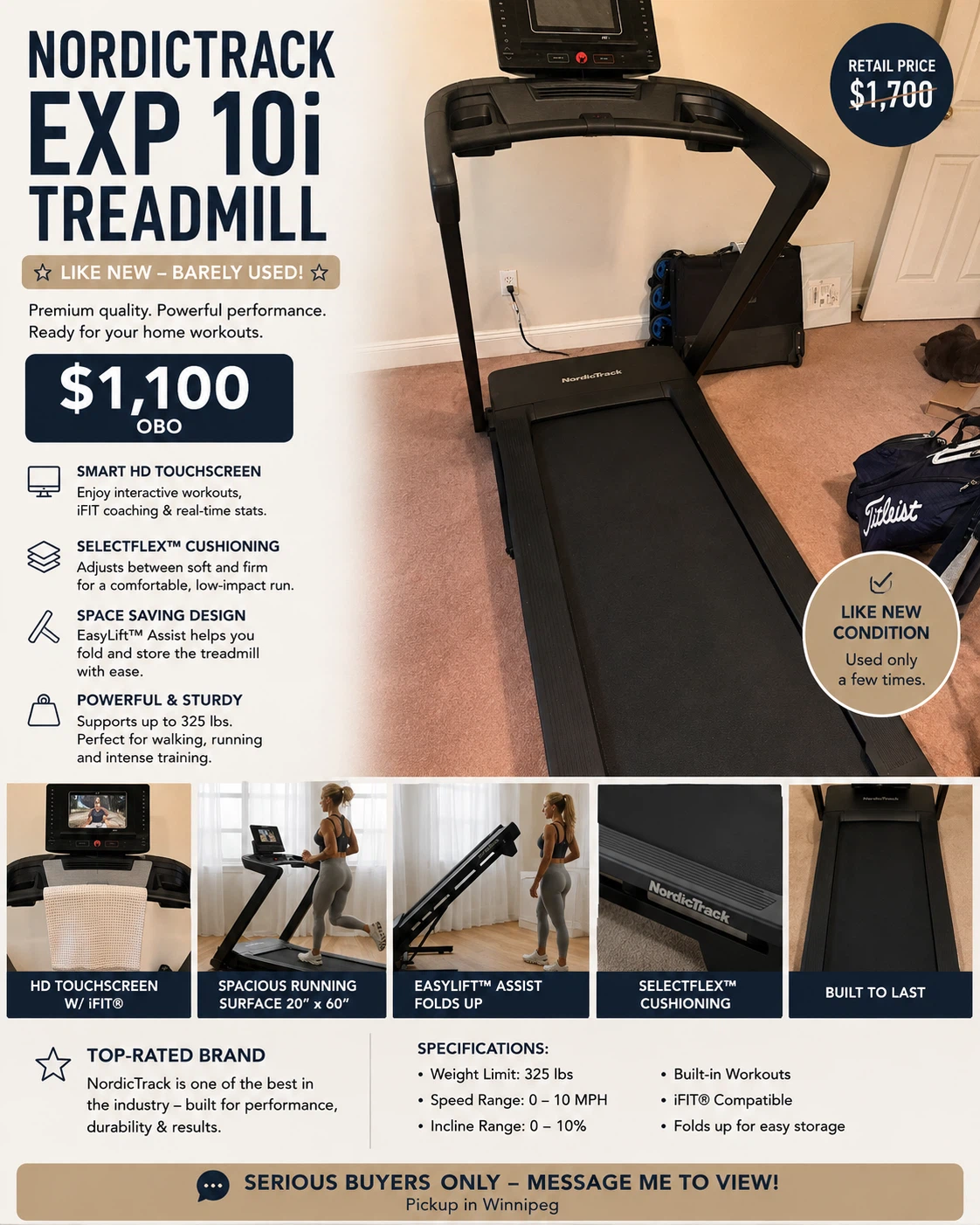 NordicTrack EXP 10i Treadmill