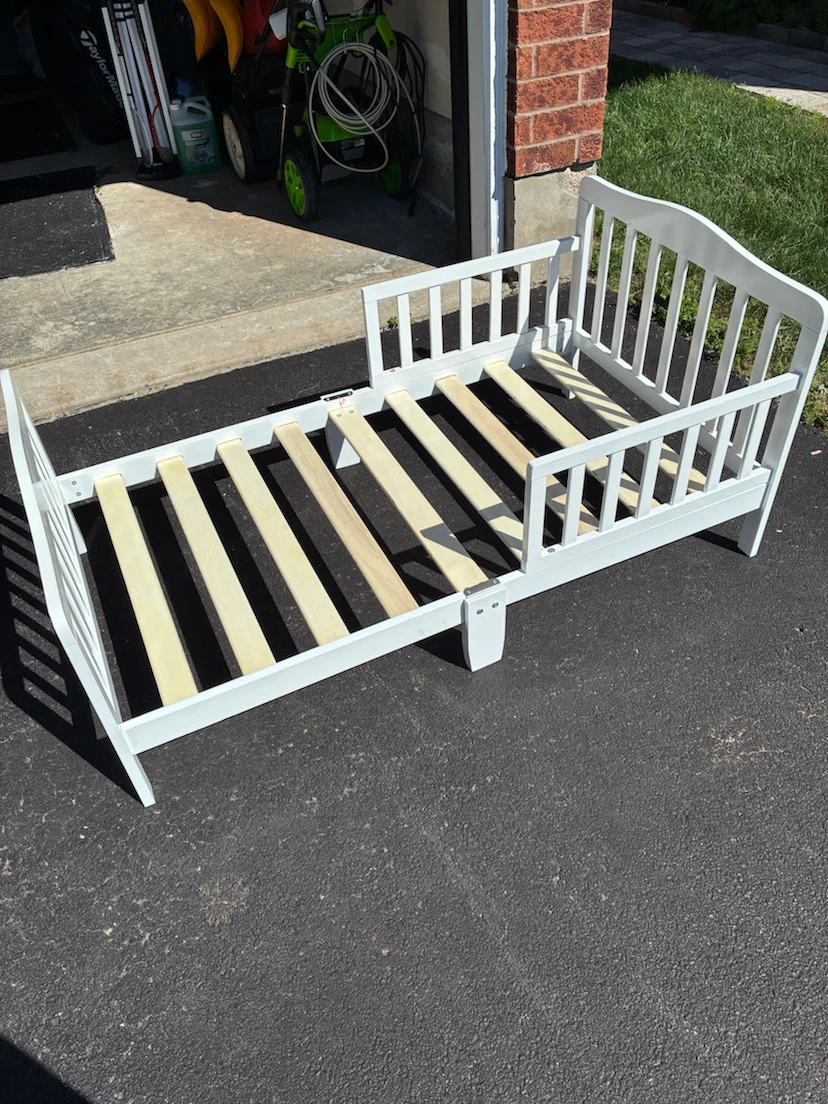 White Toddler Bed with Rails
