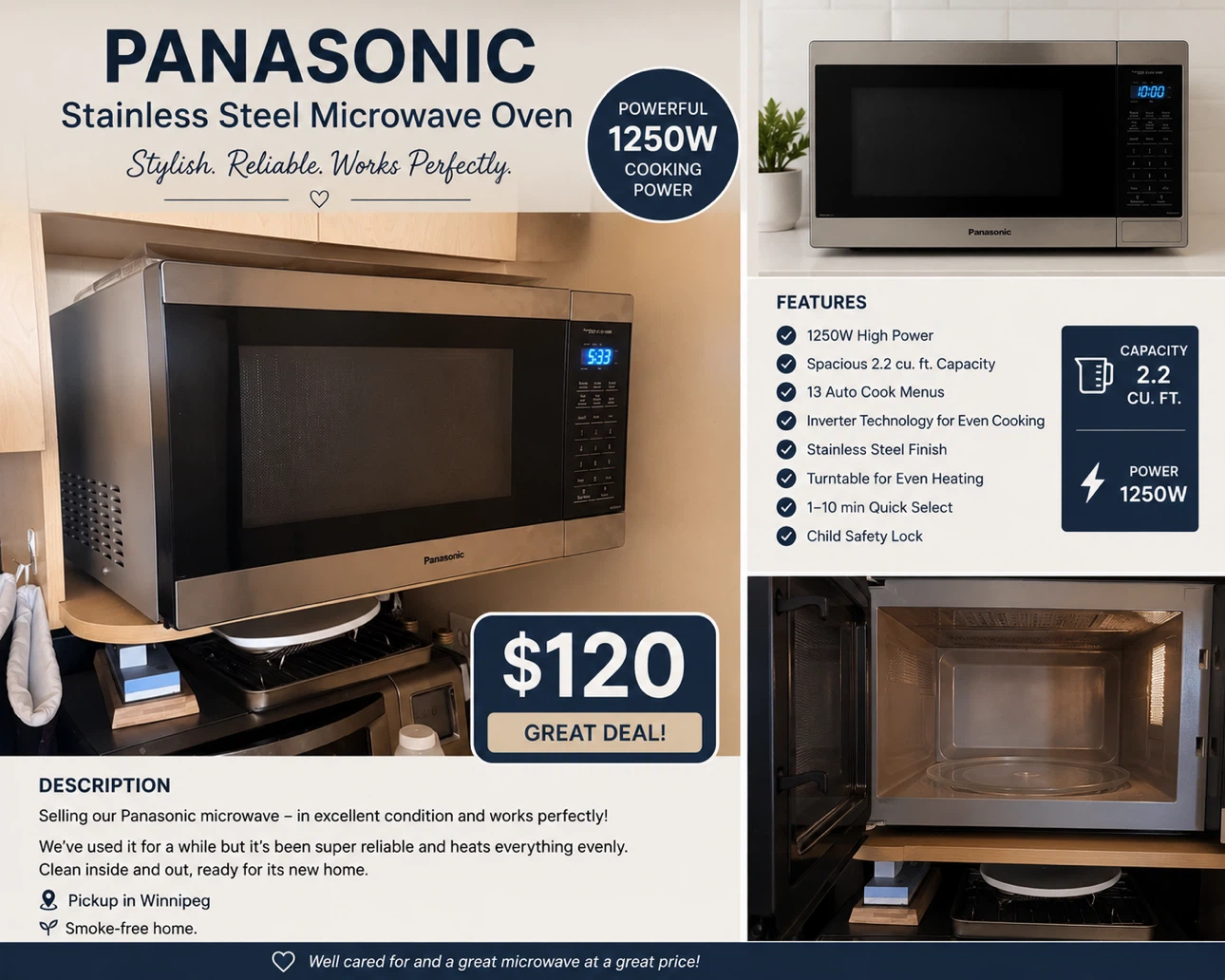 Panasonic Stainless Steel Microwave Oven