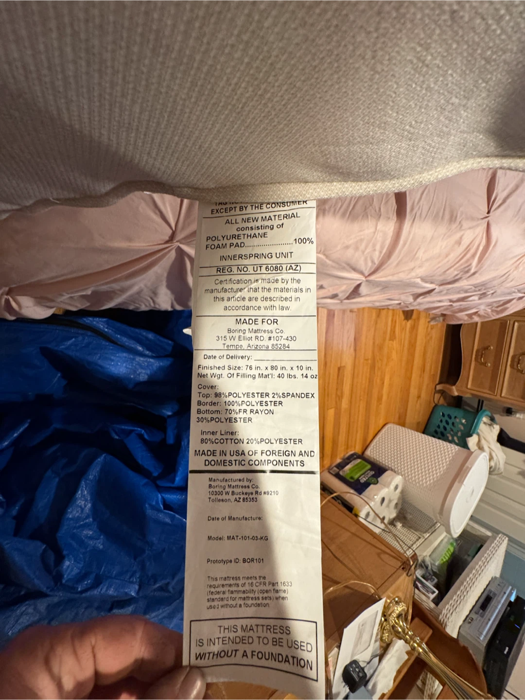 Boring Hybrid Mattress, King,  Like New, Perfect Condition - photo 4