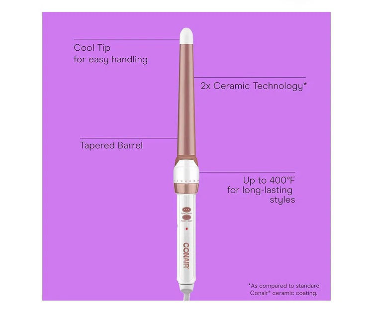 Conair Double Ceramic Curling Wand 1 1/4" - 3/4" - photo 2