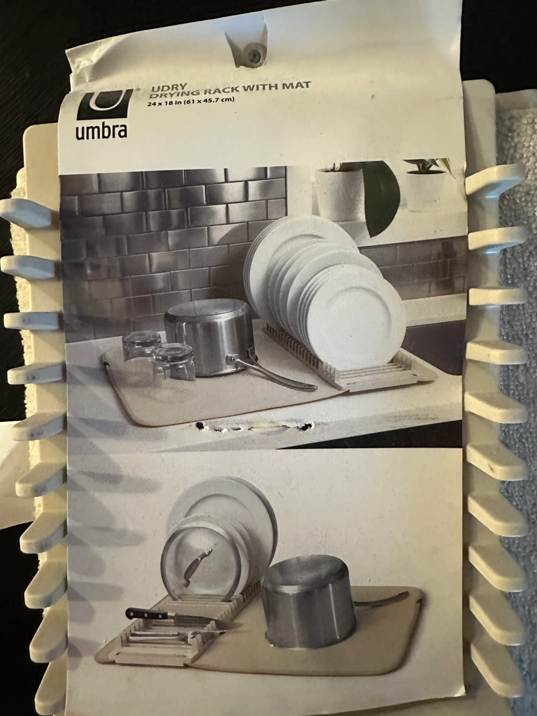 Umbra UDry Dish Drying Rack with Mat – Brand New