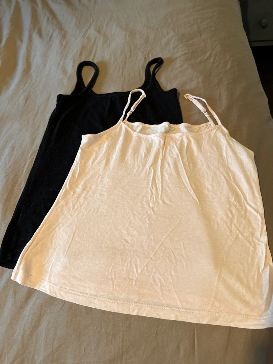 Two Camisoles (Black and Pink)