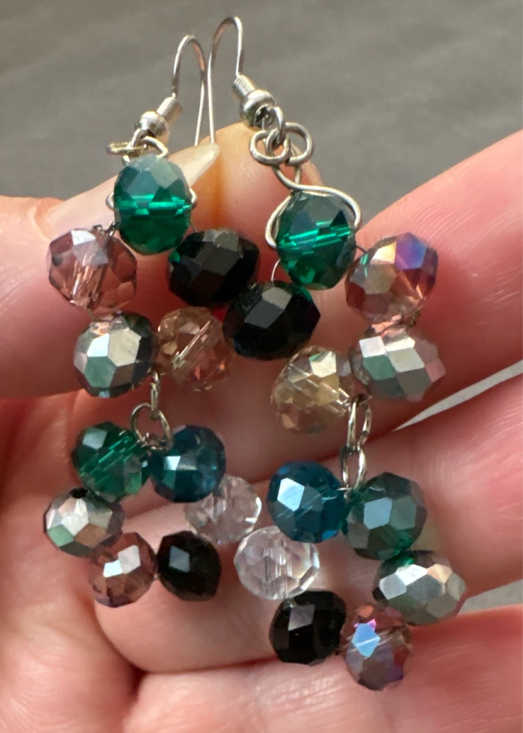 Handmade Multi-colour Beaded Dangle Earrings
