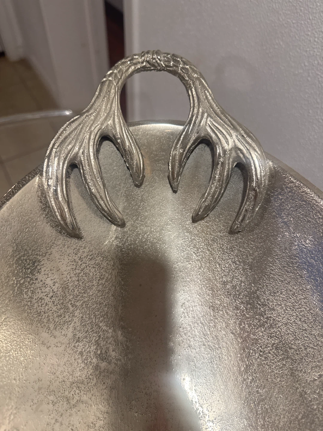 Decorative Metal Tray with Antler Handles - photo 3