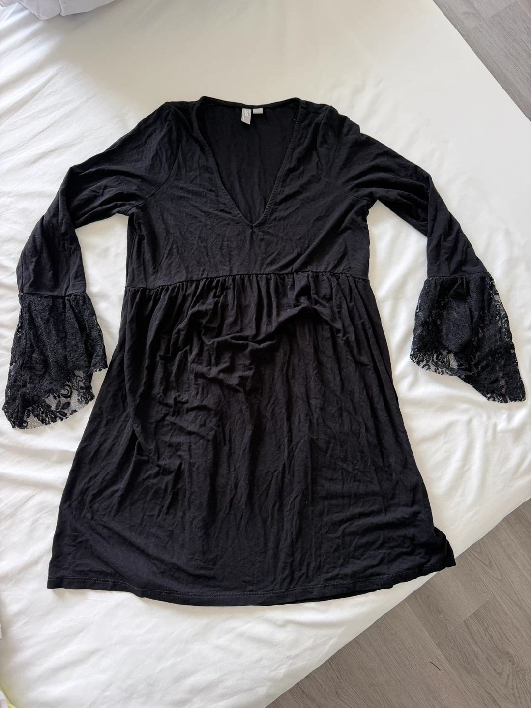 ASOS Black Lace Sleeve Mini Dress