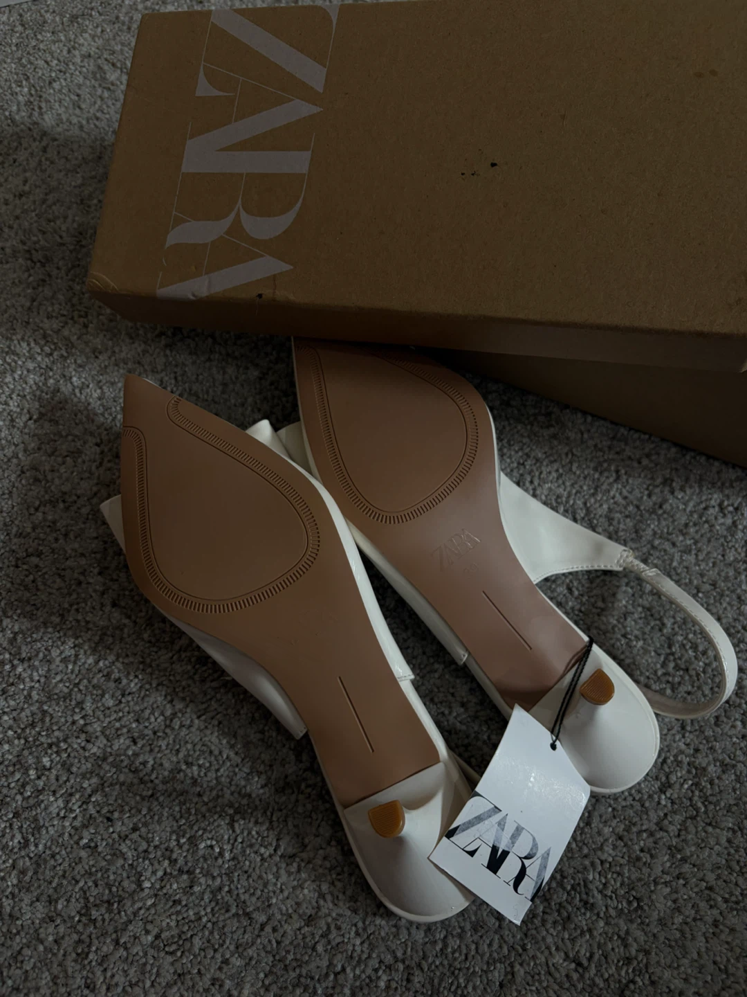 ZARA Women's White Bow Slingback Heels - photo 3
