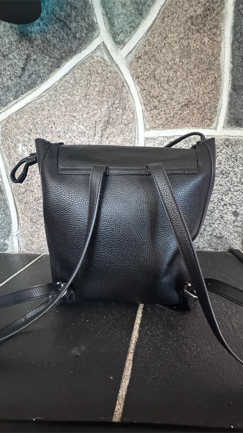 Black Faux Leather Backpack Purse - photo 3