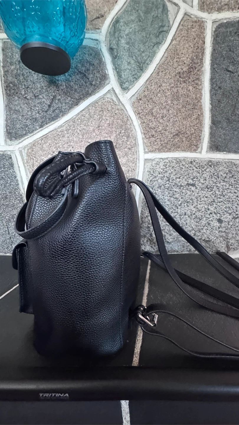 Black Faux Leather Backpack Purse - photo 5